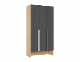 Прихожая Луна Шкаф 3-створчатый Графит Софт NEW, Дуб Крафт