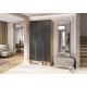 Прихожая Луна Шкаф 3-створчатый Графит Софт NEW, Дуб Крафт