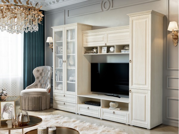 Гостиная Престиж-1 Вариант №1 Сандал светлый, Сандал светлый
