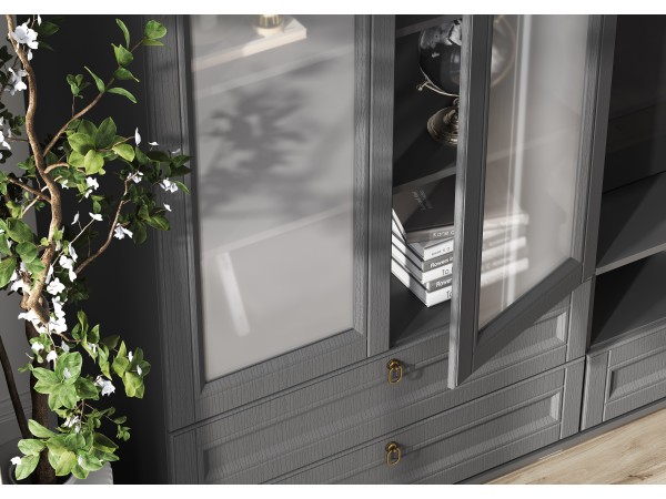 Гостиная Престиж-1 Вариант №1 Графит структурный, Графит