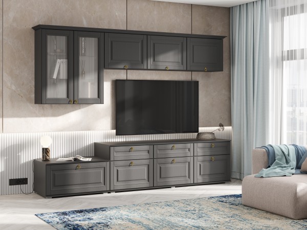 Гостиная Престиж-1 Вариант №5 Графит структурный, Графит