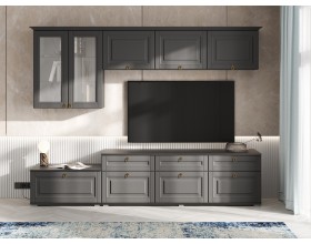 Гостиная Престиж-1 Вариант №5 Графит структурный, Графит