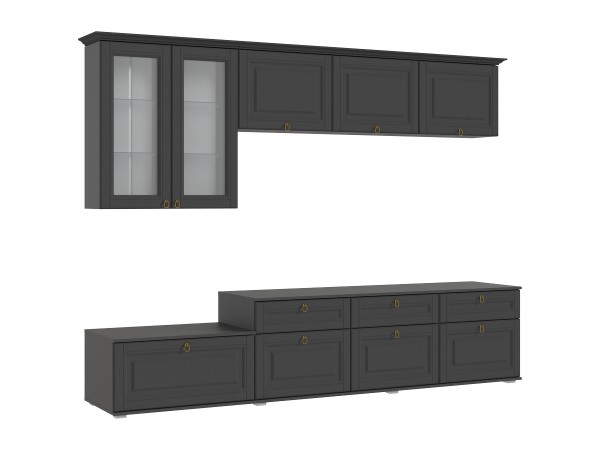 Гостиная Престиж-1 Вариант №5 Графит структурный, Графит