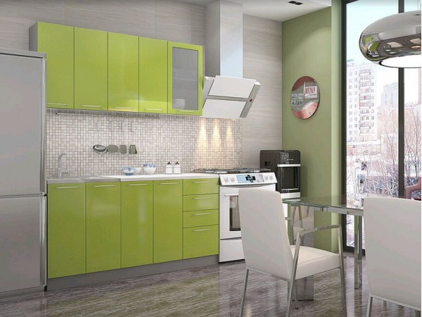 Кухня Интерьер-центр София Зелёный металлик 1,8 м.