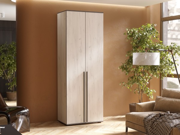 Норд Шкаф 2-створчатый 800 Дуб Крафт Белый, Дуб Крафт Белый