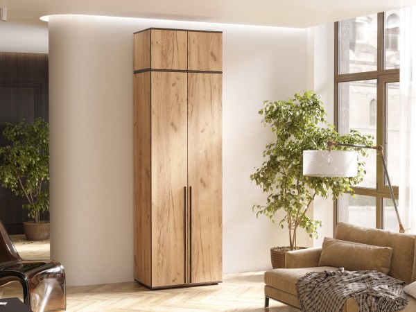 Норд Шкаф 2-створчатый 800 Дуб Крафт, Дуб Крафт Кромка Венге