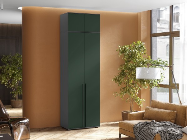 Норд Шкаф 2-створчатый 800 Изумрудный Кромка Графит, Графит