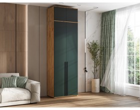 Норд Шкаф 2-створчатый 800 Изумрудный Кромка Изумруд, Дуб Крафт