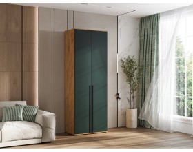 Норд Шкаф 2-створчатый 800 Изумрудный Кромка Изумруд, Дуб Крафт