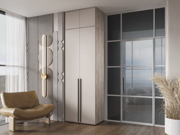 Норд Шкаф 2-створчатый 800 Кашемир, Дуб Крафт Серый