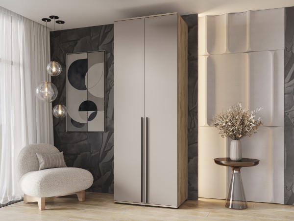 Норд Шкаф 2-створчатый 800 Кашемир, Дуб Крафт Серый