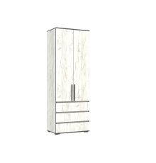 Норд Шкаф 2-створчатый 800 с ящиками Дуб Крафт Белый, Дуб Крафт Белый