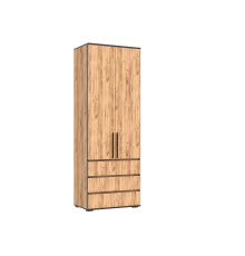 Норд Шкаф 2-створчатый 800 с ящиками Дуб Крафт, Дуб Крафт Кромка Венге