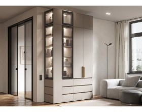 Норд Шкаф 2-створчатый 800 с ящиками золото Кашемир, Кашемир