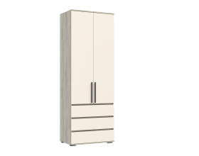 Норд Шкаф 2-створчатый 800 с ящиками Кашемир, Дуб Крафт Серый