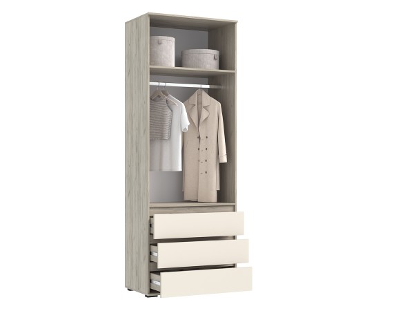 Норд Шкаф 2-створчатый 800 с ящиками Кашемир, Дуб Крафт Серый