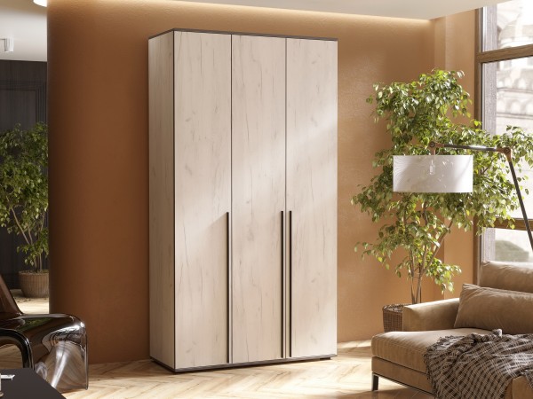 Норд Шкаф 3-створчатый 1200 Дуб Крафт Белый, Дуб Крафт Белый