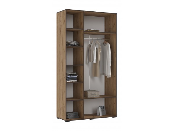 Норд Шкаф 3-створчатый 1200 Дуб Крафт Кромка Венге, Дуб Крафт