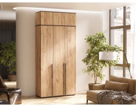 Норд Шкаф 3-створчатый 1200 Дуб Крафт Кромка Венге, Дуб Крафт