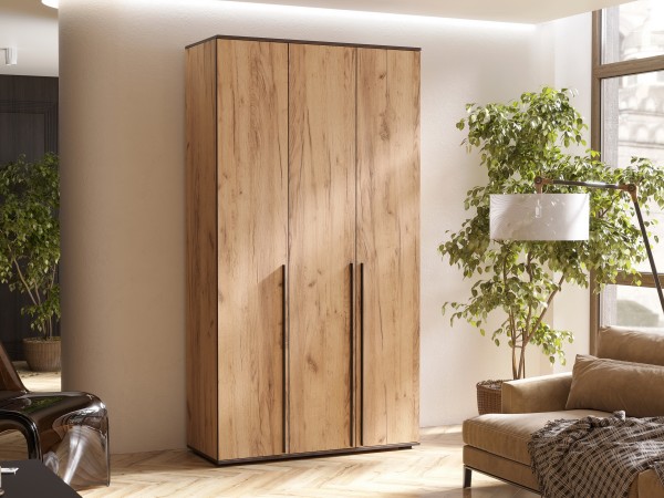 Норд Шкаф 3-створчатый 1200 Дуб Крафт Кромка Венге, Дуб Крафт