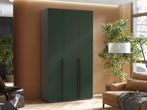 Норд Шкаф 3-створчатый 1200 Изумрудный Кромка Графит, Графит
