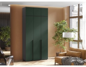 Норд Шкаф 3-створчатый 1200 Изумрудный Кромка Графит, Графит