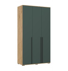 Норд Шкаф 3-створчатый 1200 Изумрудный Кромка Изумруд, Дуб Крафт