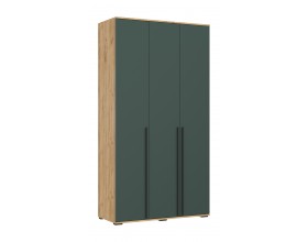 Норд Шкаф 3-створчатый 1200 Изумрудный Кромка Изумруд, Дуб Крафт