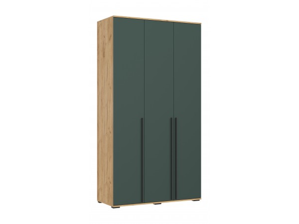 Норд Шкаф 3-створчатый 1200 Изумрудный Кромка Изумруд, Дуб Крафт