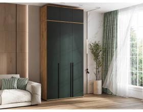 Норд Шкаф 3-створчатый 1200 Изумрудный Кромка Изумруд, Дуб Крафт