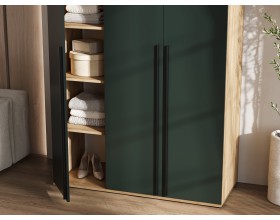 Норд Шкаф 3-створчатый 1200 Изумрудный Кромка Изумруд, Дуб Крафт