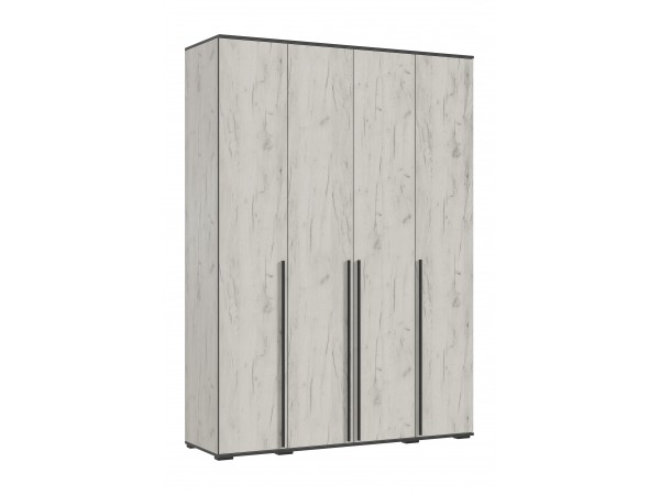 Норд Шкаф 4-створчатый 1600 Дуб Крафт Белый, Дуб Крафт Белый