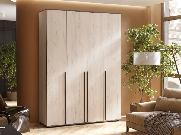 Норд Шкаф 4-створчатый 1600 Дуб Крафт Белый, Дуб Крафт Белый