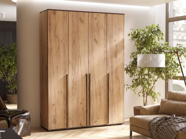 Норд Шкаф 4-створчатый 1600 Дуб Крафт, Дуб Крафт Кромка Венге