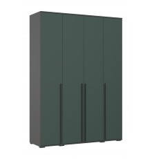 Норд Шкаф 4-створчатый 1600 Изумрудный Кромка Графит, Графит