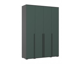 Норд Шкаф 4-створчатый 1600 Изумрудный Кромка Графит, Графит