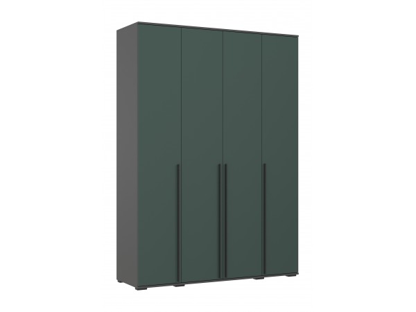 Норд Шкаф 4-створчатый 1600 Изумрудный Кромка Графит, Графит