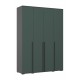 Норд Шкаф 4-створчатый 1600 Изумрудный Кромка Графит, Графит
