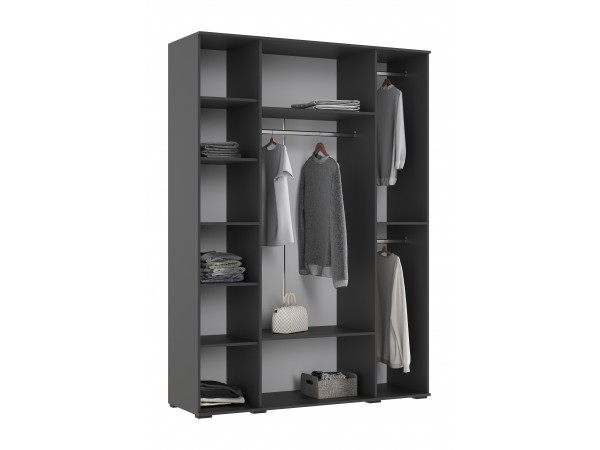 Норд Шкаф 4-створчатый 1600 Изумрудный Кромка Графит, Графит