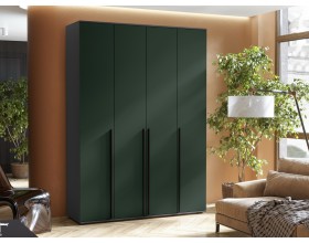 Норд Шкаф 4-створчатый 1600 Изумрудный Кромка Графит, Графит