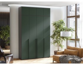 Норд Шкаф 4-створчатый 1600 Изумрудный Кромка Графит, Графит