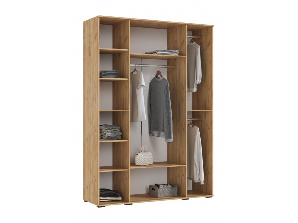 Норд Шкаф 4-створчатый 1600 Изумрудный Кромка Изумруд, Дуб Крафт