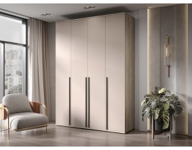 Норд Шкаф 4-створчатый 1600 Кашемир, Дуб Крафт Серый