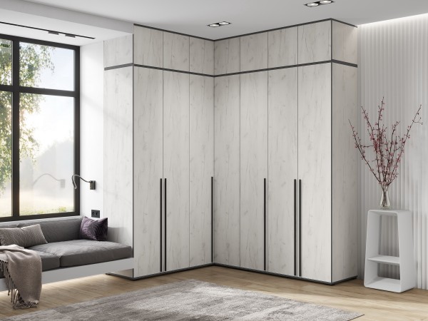 Норд Шкаф угловой Дуб Крафт Белый, Дуб Крафт Белый