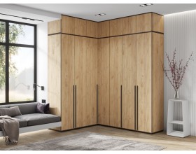 Норд Шкаф угловой Дуб Крафт, Дуб Крафт Кромка Венге