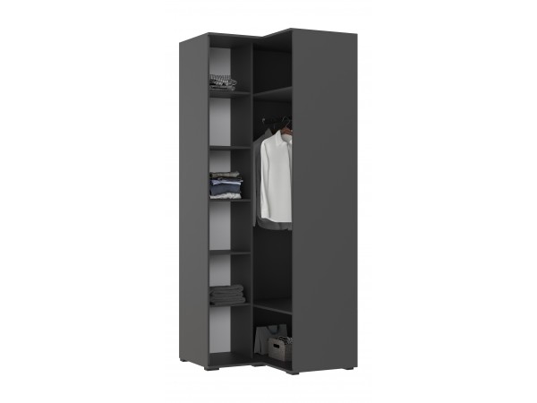 Норд Шкаф угловой Изумрудный Кромка Графит, Графит