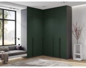 Норд Шкаф угловой Изумрудный Кромка Графит, Графит