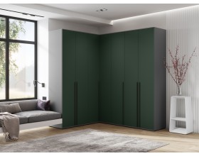 Норд Шкаф угловой Изумрудный Кромка Графит, Графит