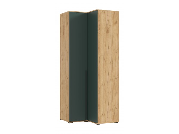 Норд Шкаф угловой Изумрудный Кромка Изумруд, Дуб Крафт