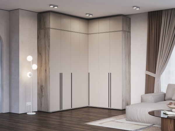 Норд Шкаф угловой Кашемир, Дуб Крафт Серый